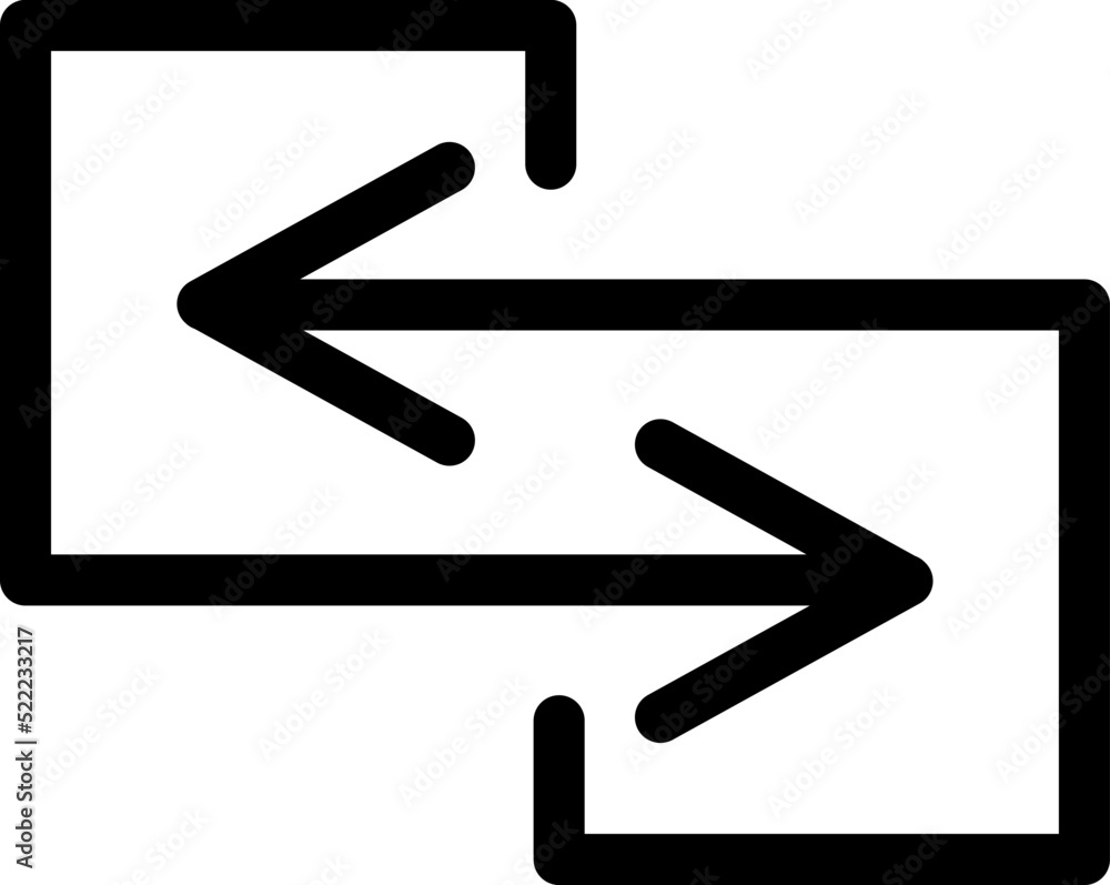Transfer arrows icon. Linear style sign for mobile concept and web design. Left right arrows icon. Symbol, logo illustration. Vector isolated on white background. Transfer arrows icon. Linear style sign for mobile concept and web design. Left right arrows icon. Symbol, logo illustration. Vector isolated on white background.