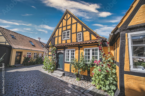 Fototapeta Naklejka Na Ścianę i Meble -  Old narrow streets in faaborg city, Denmark