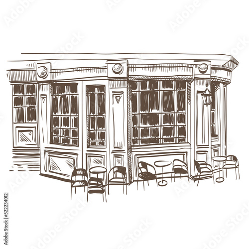 Cafe hand drawn, vector illustration
