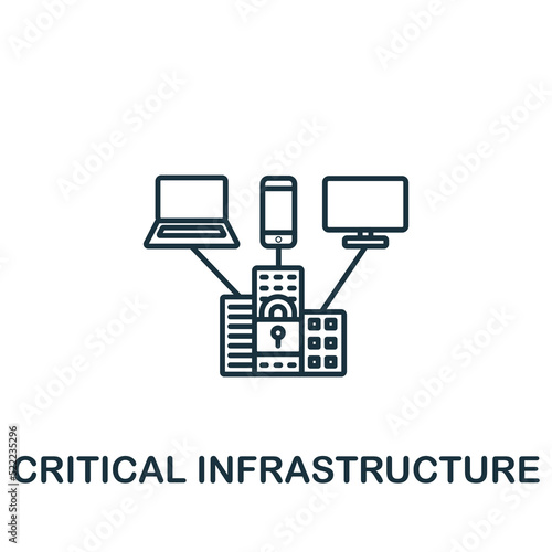 Critical Infrastructure icon. Monochrome simple Cybercrime icon for templates, web design and infographics