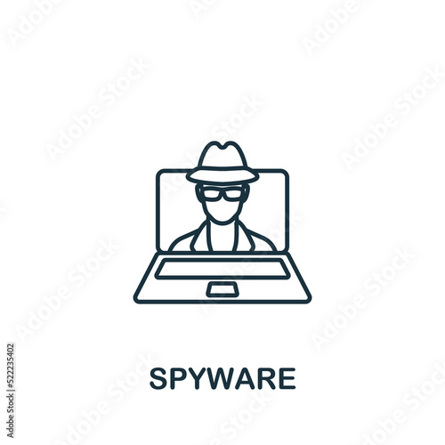 Spyware icon. Monochrome simple Cybercrime icon for templates, web design and infographics