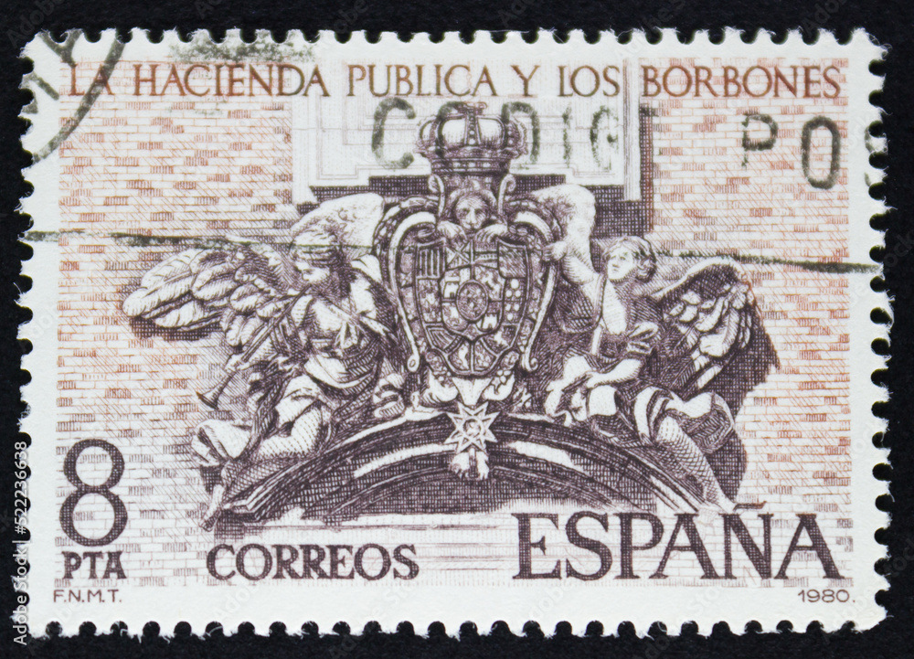 Sello postal de España de 1980, La Hacienda Pública y Los Borbones