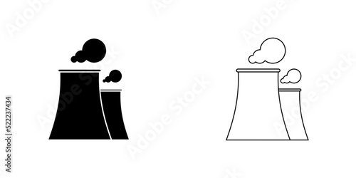 Enterprise pipes. Factory vector icon. Emissions and pollution icon.
