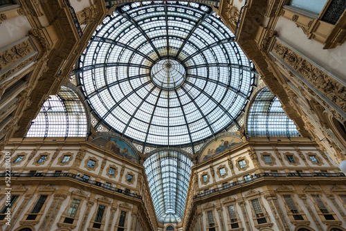 Interior of Beautiful Gallery Vittorio Emanuele II In Milano, Italy