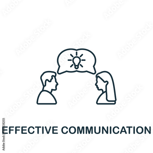 Effective Communication icon. Monochrome simple line Data Science icon for templates, web design and infographics