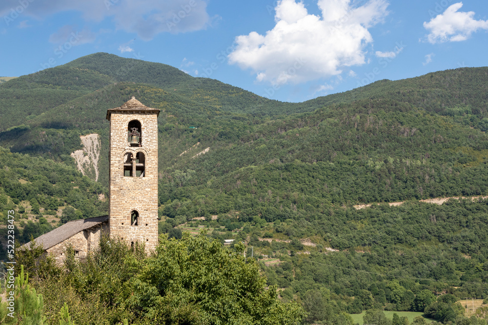 Romanesque church in the town of Oto in the Spanish Pyrenees