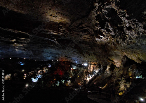 Etalans, France 2022 : Visit of the magnificent Gouffre de Poudrey - 70m underground - 3rd largest chasm in France and 10th largest in the world photo