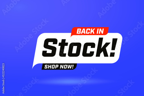 Back in stock banner template with offer to shop now