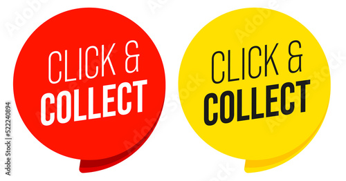 Click and collect promo text on speech bubble set