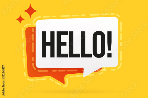 Hello speech bubble info banner template