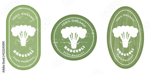 Three logo patches with Broccoli and texture