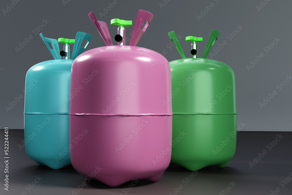 Refrigerant Balloon. Air conditioner service. Container with coolant
