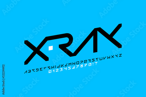 Minimal style font design, alphabet letters and numbers vector illustration