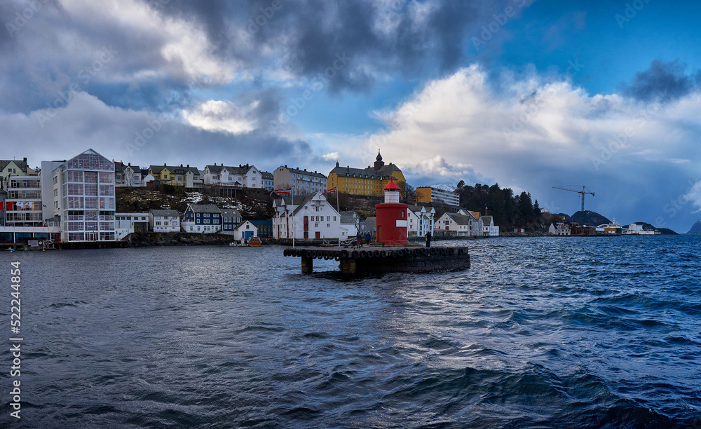Ålesund lighthouse in winter, Norway. Ålesund lighthouse in winter, Norway.