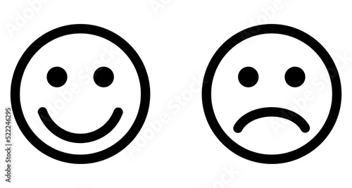 Emoji icon set of satisfaction level. Simple feedback in form of emotions in flat style. Customer feedback. Range to assess the emotions Excellent, good, normal, bad, awful symbols Vector illustration