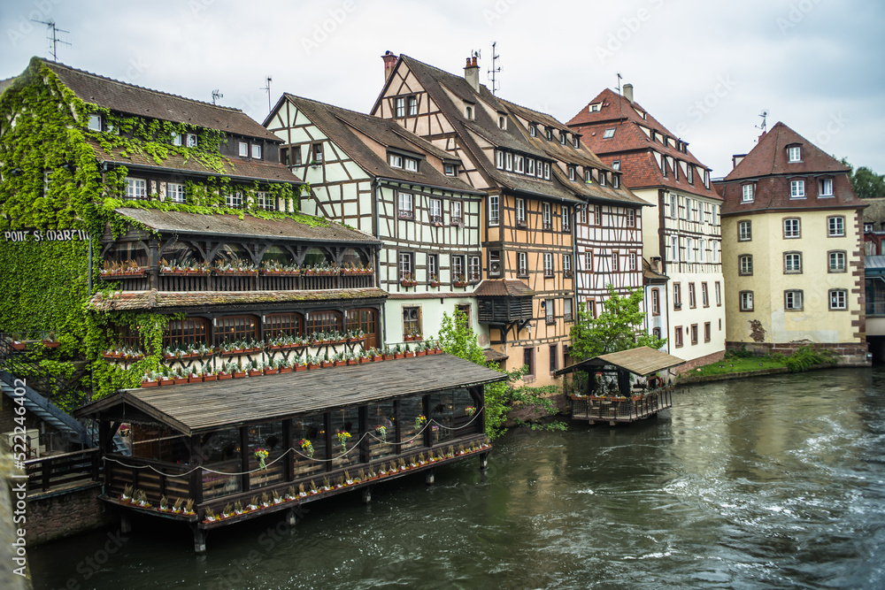 half-timbered houses in the La Petite-France district of Strasbourg