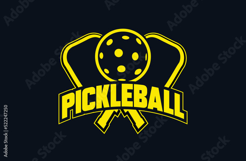 pickleball logo vector graphic for any business especially for sport team, club, community.