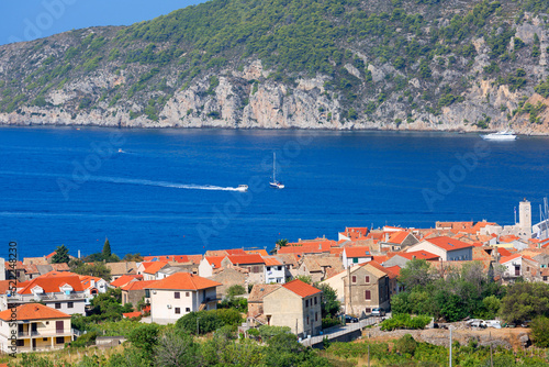 12th century coastal town lying on the island of Vis on the Adriatic Sea, typical mediterranean architecture, Komiza, Croatia