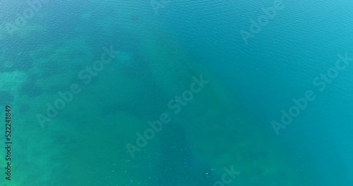 Aerial shot of Leman lake close to Geneva with its beautiful shore