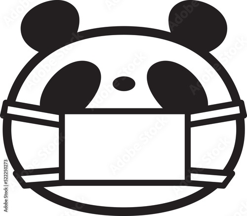 シンプルパンダ顔アイコン　マスク