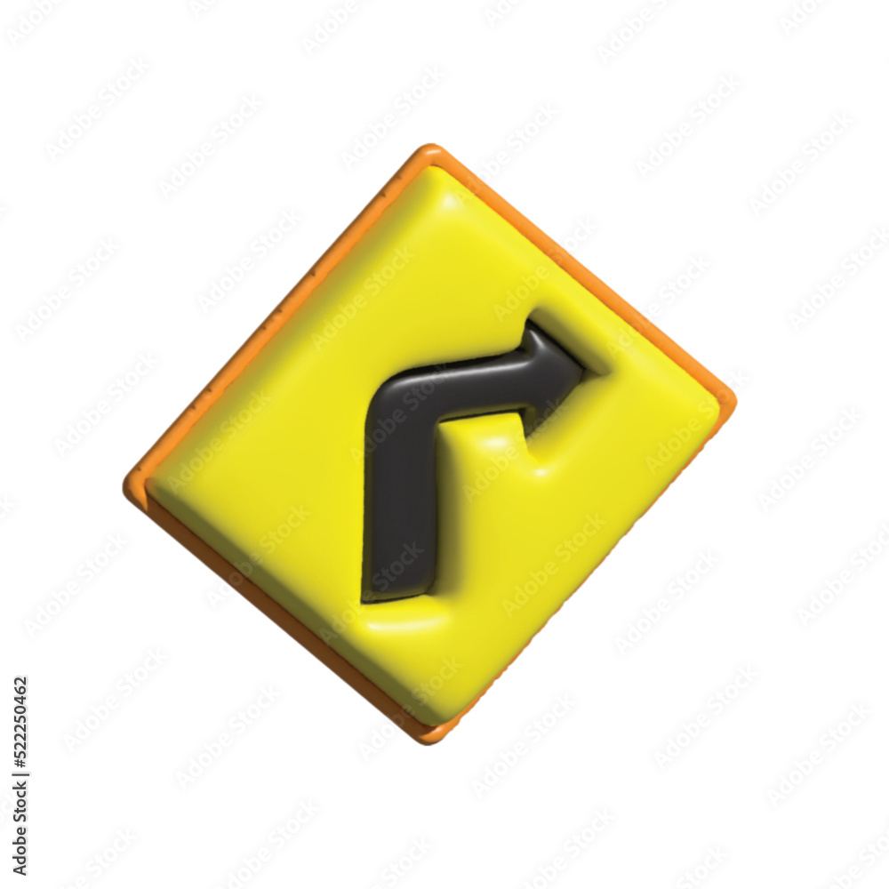 yellow sign isolated on white