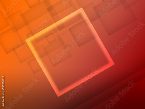 abtract square 3d orange red background