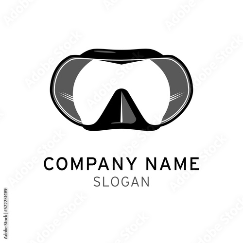 Diving Equipment Company Logo Design Idea Vector Template Scuba Diving Mask