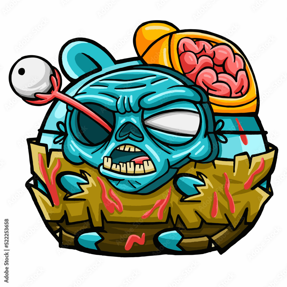 Fototapeta premium Cute Hamster wearing Zombie Costume