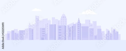 City background. Houses of high-rise buildings on the background of a horizontal banner