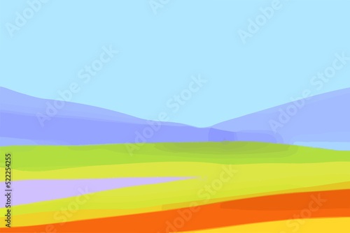 Abstract geometric landscape with a place for text. Vector illustration