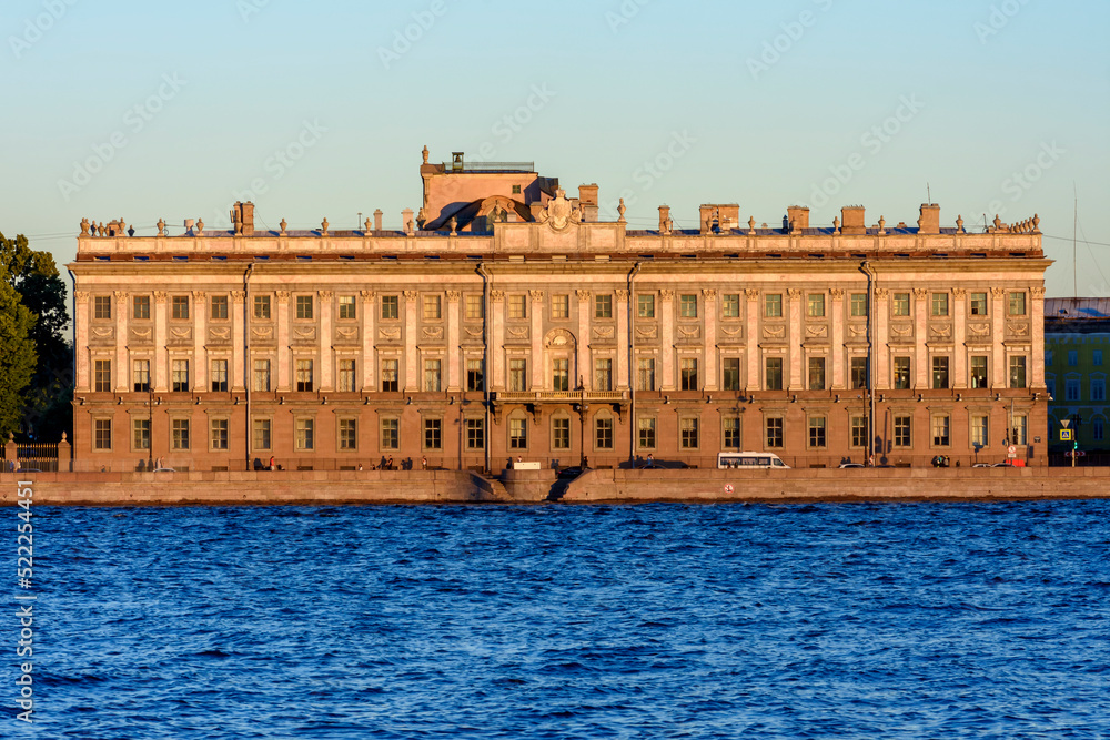 Marble palace on Palace embankment in Saint Petersburg, Russia