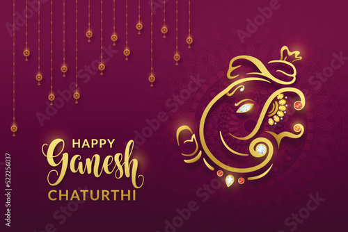 Lord Ganesha Golden face for Happy Ganesh Chaturthi 