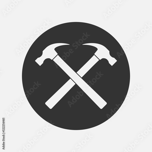 Fotografie, Tablou Two crossed hammers graphic sign