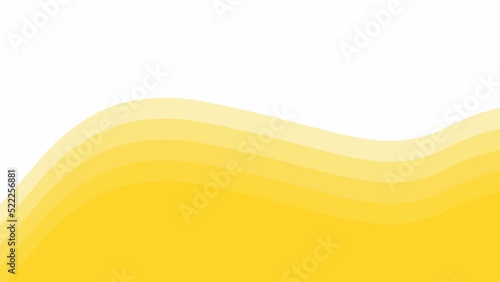 Animated yellow spot background. Looped video. Decorative wave gradually changes shape. Flat vector illustration isolated on a white background. photo