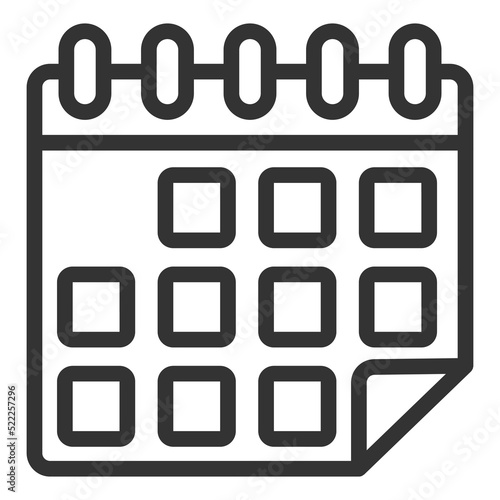 Wall flip calendar - icon, illustration on white background, outline style