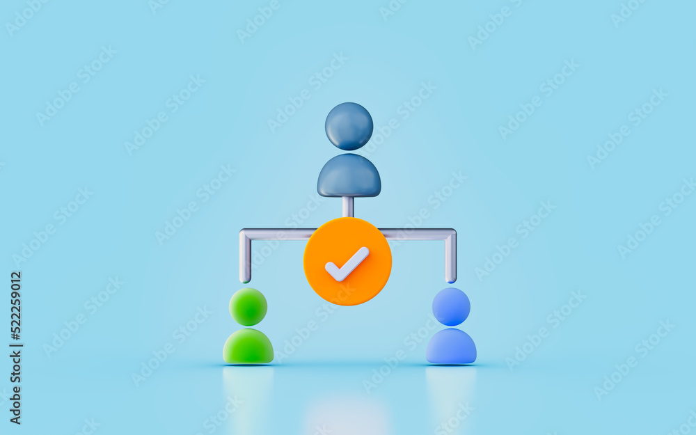 user sing with checkmark 3d render concept for organization project team work complete user sing with checkmark 3d render concept for organization project team work complete