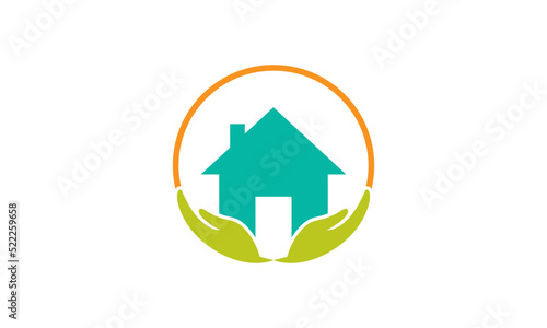 home care logo design template. home vector icon	
