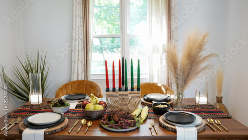 Table set for Kwanzaa celebration photo