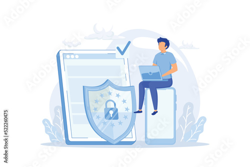 General data protection regulation Personal information control and security, browser cookies permission, GDPR disclose data collection Flat vector Modern illustration