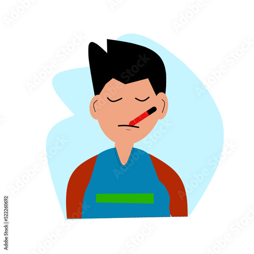sick fever person vector illustration
