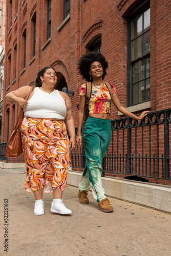 Sticker USA, New York City, Two women on sidewalk
