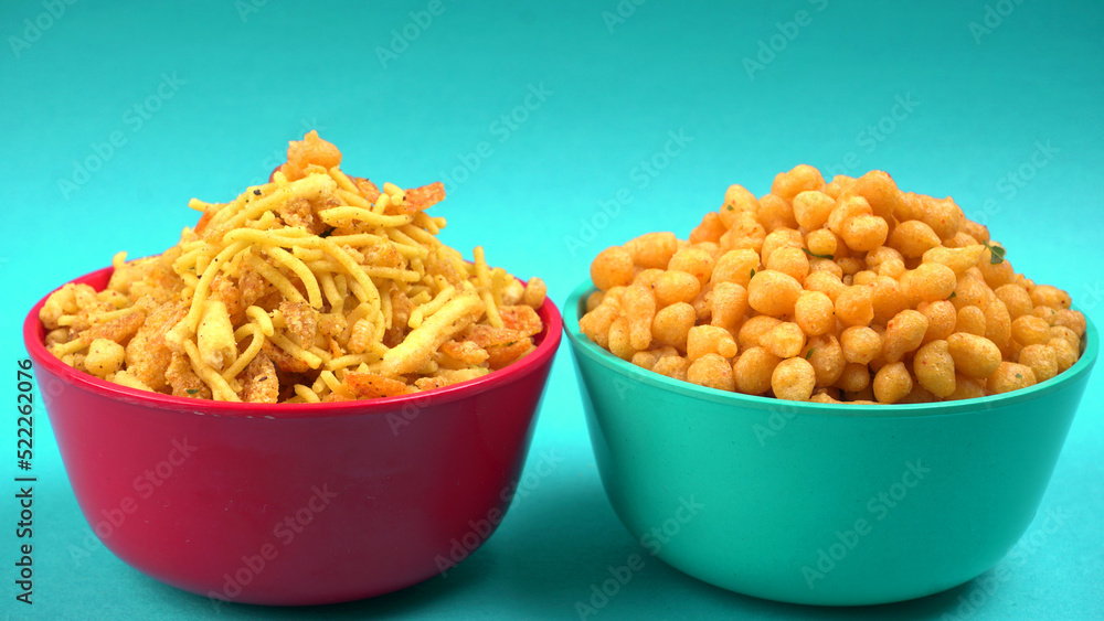 Indian Snacks, Traditional Indian deep fried salty dish called chivda