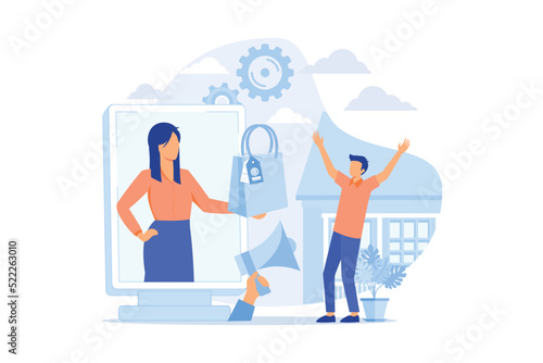Outdoor advertising Out of home media, outdoor retail banner, creative advertising design, city billboard layout, marketing campaign flat design modern illustration