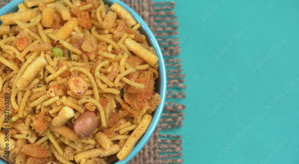 Indian Snacks, Traditional Indian deep fried salty dish called chivda