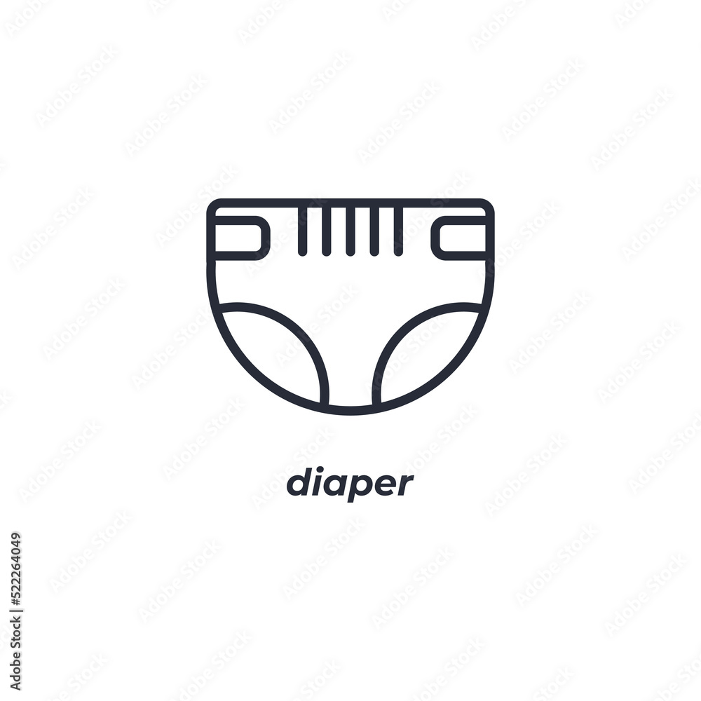 diaper line icon. linear style sign for mobile concept and web design. Outline vector icon. Symbol, logo illustration. Vector graphics diaper line icon. linear style sign for mobile concept and web design. Outline vector icon. Symbol, logo illustration. Vector graphics