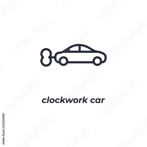 clockwork car line icon. linear style sign for mobile concept and web design. Outline vector icon. Symbol  logo illustration. Vector graphics