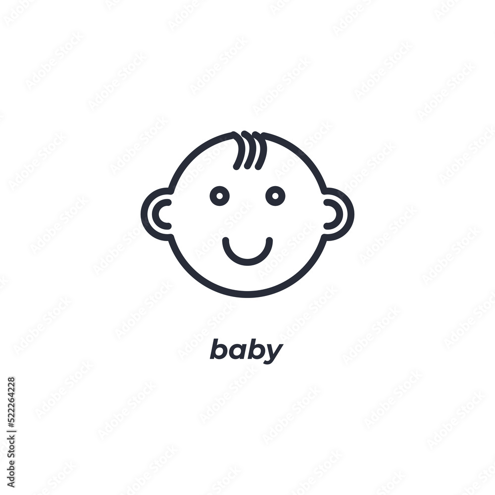 baby line icon. linear style sign for mobile concept and web design. Outline vector icon. Symbol, logo illustration. Vector graphics baby line icon. linear style sign for mobile concept and web design. Outline vector icon. Symbol, logo illustration. Vector graphics