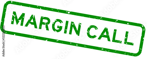 Grunge green margin call word square rubber seal stamp on white background