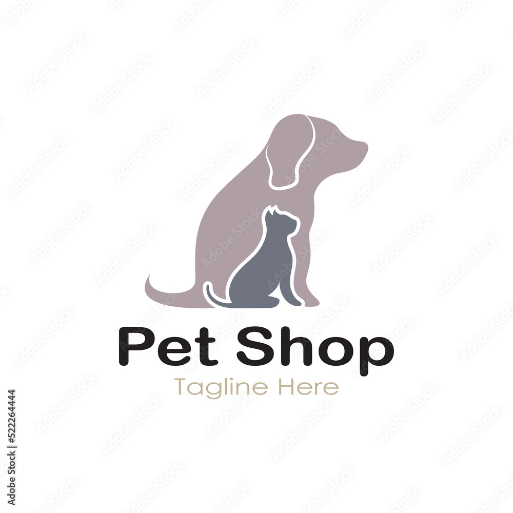 pet shop logo design icon illustration template vector with modern concept