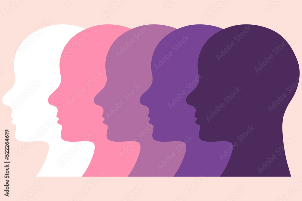 People of different races. Abstract illustration representing equality among diferent ethnicities and kinds of people.